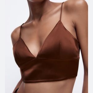 ZARA Satin Crop Top